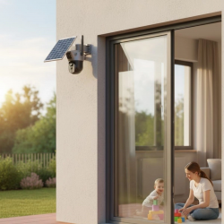 Mey İthalat®  Güneş Panelli Akıllı Güvenlik Kamerası 360° PTZ Hareketli,Kablosuz WiFi,Çift Anten ve Kameralı,Gece Görüşlü,Hareket Algılamalı,Solar Kamera