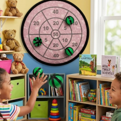 Mey İthalat® Güvenli Dart Oyunu Cırtlı Toplu Çocuk Oyuncağı Eğlence ve Beceri Seti