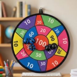 Mey İthalat® Güvenli Dart Oyunu Çocuklara Özel Cırtlı Toplu Hedef Tahtası Oyunu