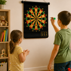 Mey İthalat® Güvenli Manyetik Dart Seti 6 Dart Oklu Eğlenceli Hedef Oyunu