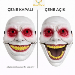 Mey İthalat® Hareketli Çene Mekanizmalı Korku Maskesi Kırmızı