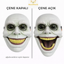 Mey İthalat® Hareketli Çene Mekanizmalı Korku Maskesi Yeşil
