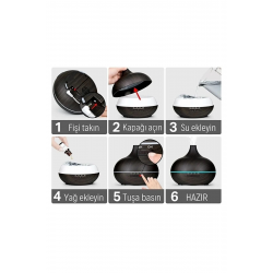 Mey İthalat® Hava Nemlendirici Buhar Makinesi Ve Aroma Oda Nemlendiricisi Terapi Cihazı Difizör