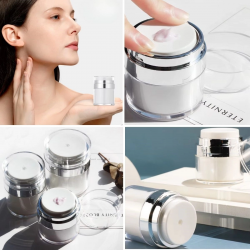 Mey İthalat®  Hava Pompalı Doldurulabilir Vakumlu Krem,Fondoten Sıvı Kozmetik Ürün Şişesi