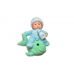 Mey İthalat®   Hediyelik Sevimli Mavi Bebek Biblo Polyester Süs Eşyası