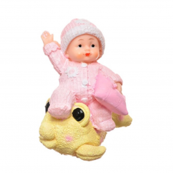Mey İthalat®   Hediyelik Sevimli Pembe Bebek Biblo Polyester Süs Eşyası