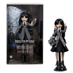 Mey İthalat®  HXJ04 Monster High Wednesday Okul Üniformalı Bebek