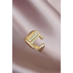 Mey İthalat® I Harfli Altın Renk Ayarlamalı Metal Kadın Yüzük