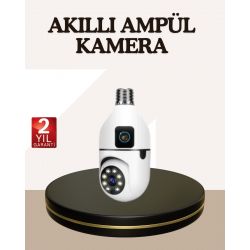 Mey İthalat® İki Yönlü Sesli WiFi Kamera – Ampul Tipi Ev ve Ofis Güvenlik Kamerası