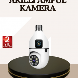 Mey İthalat® İki Yönlü Sesli WiFi Kamera – Ampul Tipi Ev ve Ofis Güvenlik Kamerası