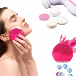 Mey İthalat® İkili Cilt Bakım Seti 5 Başlıklı Yüz Temizleme ve Masaj Aleti Canlandırıcı ve Onarıcı