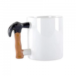 Mey İthalat®  İlginç Hediyelik Çekiç Kulplu Tasarımlı Seramik Kupa Bardağı