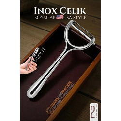 Mey İthalat® Inox Soyacak - Sebze Soyacağı - Kabak Dolma Oyacağı 2 li SET 722012
