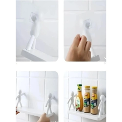Mey İthalat® İnsan Figürlü Yapışkanlı Çok Amaçlı Duvar Rafı