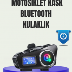 Mey İthalat® IP65 Suya Dayanıklı Kask Bluetooth Kulaklık LCD Ekranlı