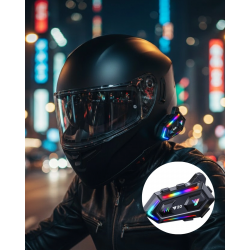 Mey İthalat® IPX6 Su Geçirmez Intercom 1000m Bağlantı 1000mAh Batarya RGB Işıklı