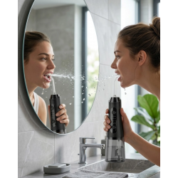 Mey İthalat® IPX7 Su Geçirmez Şarjlı Ağız Duşu 320 ml Su Tanklı 4 Modlu Temizlik Cihazı