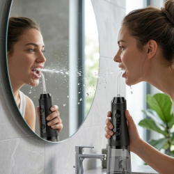 Mey İthalat® IPX7 Su Geçirmez Şarjlı Ağız Duşu 320 ml Su Tanklı 4 Modlu Temizlik Cihazı