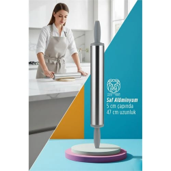 Mey İthalat®  Isabella Series - Profesyonel P6061 Alüminyum Saf Kaplama 47 cm Şef Merdanesi