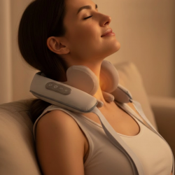 Mey İthalat® Isı Terapili Boyun ve Omuz Masaj Cihazı Sessiz Motorlu Çok Bölgeli Kullanım