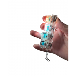 Mey İthalat® Işıklı Mekanik Tuş Anahtarlık Klik Sesli Stres Oyuncağı Fidget