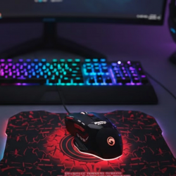 Mey İthalat® Işıklı Oyuncu Mouse ve Mousepad Seti Ergonomik Tasarım ve RGB Aydınlatma