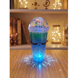 Mey İthalat® Işıklı Unicorn Tasarımlı RGB LED Pipetli Bardak – Renk Değiştiren Sihirli Kupa