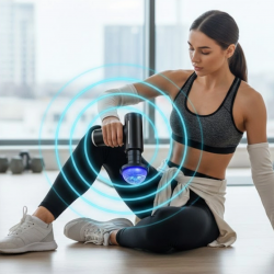 Mey İthalat® Isıtmalı Soğutmalı Masaj Tabancası 3200 RPM Sessiz Motor USB C Şarjlı