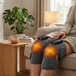 Mey İthalat® Isıtmalı Titreşimli Dizlik Masaj Cihazı Diz Omuz Dirsek Uyumlu 2 Adet Set