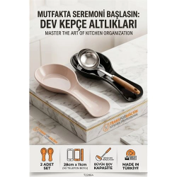 Mey İthalat® Ivanna Serisi 2’li Modern Mutfak Tezgah Üstü Kepçe Altlığı ve Kaşıklık Seti 723086