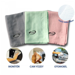 Mey İthalat®  İz Bırakmayan Mikrofiber Temizlik Bezi 3'lü Set Cam ve Ayna Silme Toz Alma Temizlik Bezi