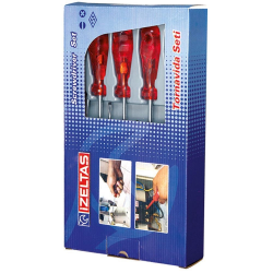 Mey İthalat® İzeltaş 4120 Yıldız Tornavida Seti 6 Parça Kraft