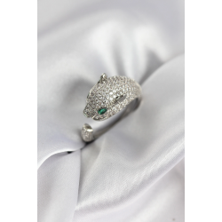 Mey İthalat® Jaguar Model Gümüş Renk Zirkon Taşlı Kadın Yüzük