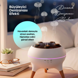 Mey İthalat® Jellyfish Ultrasonik Hava Nemlendirici – Deniz Anası Tasarımlı, Kumandalı, LED Işıklı ve Sese Duyarlı Ritim Modlu Buhar Makinesi