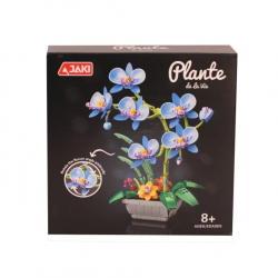 Mey İthalat® JK29011 JAKİ MAVİ ORKİDE SAKSIDA 581 PARÇA BLOCK OYUNCAK