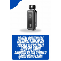 Mey İthalat® Kablolu Kulak İçi 5.2 Makaralı Titreşimli Bluetooth Kulaklık