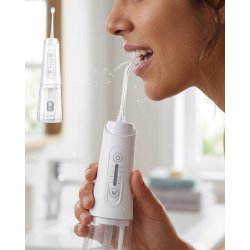 Mey İthalat® Kablosuz Ağız Duşu 320 ml Su Tanklı 4 Modlu 5 Başlıklı Temizlik Cihazı