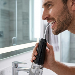 Mey İthalat® Kablosuz Ağız Duşu 4 Mod 5 Başlık IPX7 Su Geçirmez Derin Temizlik