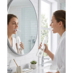 Mey İthalat® Kablosuz Ağız Duşu IPX7 Su Geçirmez 320 ml Hazneli Güçlü Su Basınçlı