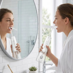 Mey İthalat® Kablosuz Ağız Duşu IPX7 Su Geçirmez 320 ml Hazneli Güçlü Su Basınçlı