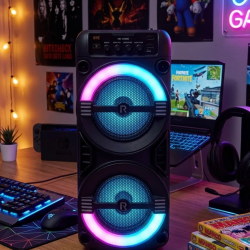 Mey İthalat® Kablosuz Bluetooth Hoparlör LED Işıklı USB ve TF Kart Destekli