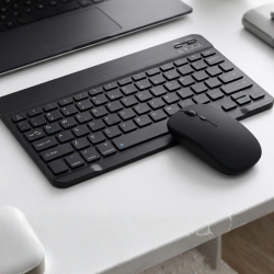 Mey İthalat® Kablosuz Bluetooth Klavye Mouse Seti Wireless Sessiz İnce Tasarım Çoklu Uyumlu