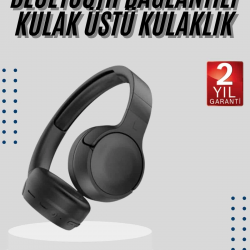 Mey İthalat® Kablosuz Bluetooth Kulaklık Kulak Üstü Ayarlanabilir Uzun Ömürlü