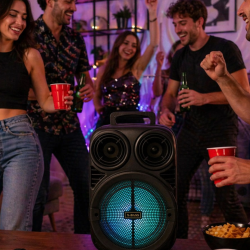 Mey İthalat® Kablosuz Karaoke Hoparlör Mikrofonlu RGB Işıklı 6.5 İnç Bluetooth Speaker Taşınabilir