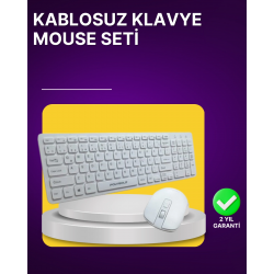 Mey İthalat® Kablosuz Klavye ve Mouse Seti - Ergonomik Tasarım, Sessiz Kullanım, Geniş Uyumluluk