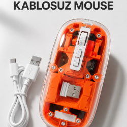 Mey İthalat® Kablosuz Mouse Fare 5.0 Bluetooth Bağlantılı USB Girişli