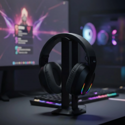 Mey İthalat® Kablosuz Oyuncu Kulaklığı RGB Aydınlatmalı Bluetooth Mikrofonlu Gaming Headset