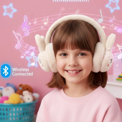 Mey İthalat® Kablosuz Peluş Bluetooth Kulaklık Mikrofonlu Şarjlı Müzik Çalar