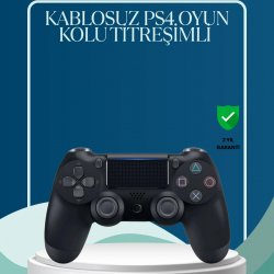 Mey İthalat® Kablosuz PS4 Oyun Kolu Çift Motor Titreşimli Uzun Bataryalı