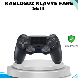 Mey İthalat® Kablosuz PS4 Oyun Kolu Çift Motor Titreşimli Uzun Bataryalı